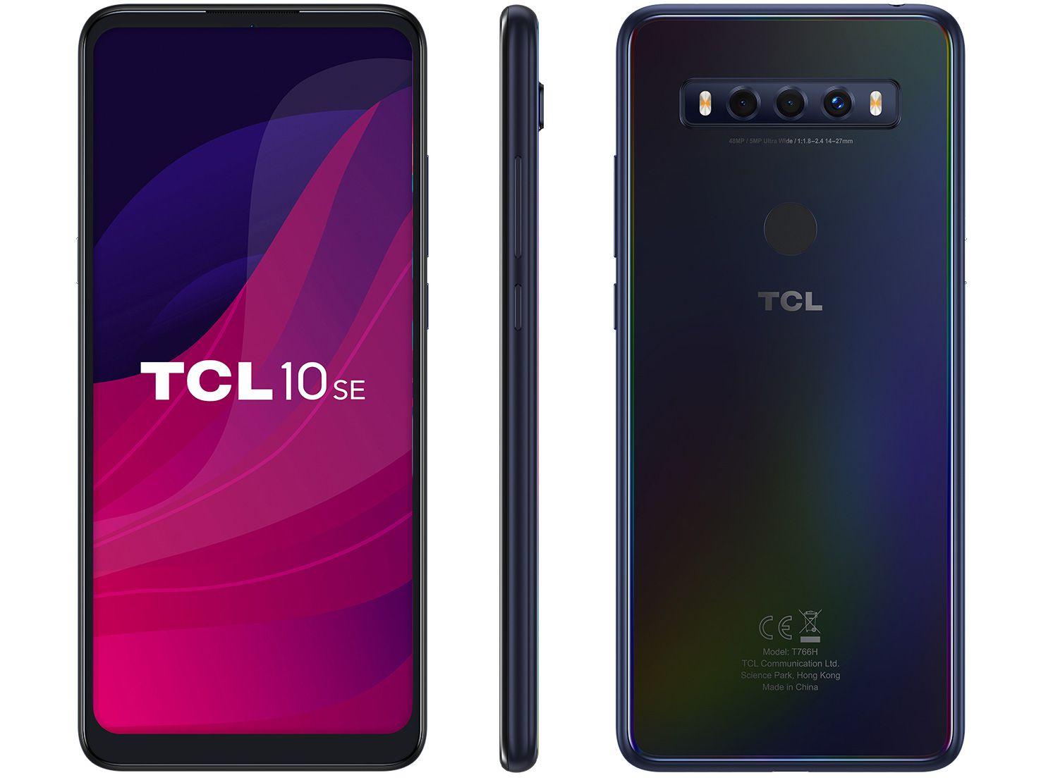 Smartphone TCL 10 SE 128GB Azul 4G Octa-Core - 4GB RAM Tela 6,52" Câm. Tripla + Selfie 8MP