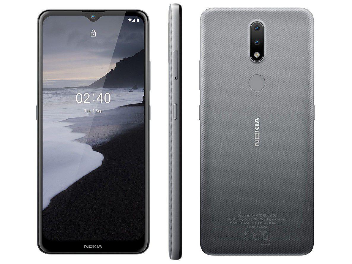 Smartphone Nokia 2.4 64GB Cinza 4G Octa-Core - 3GB RAM Tela 6,5" Câm. Dupla + Selfie 5MP