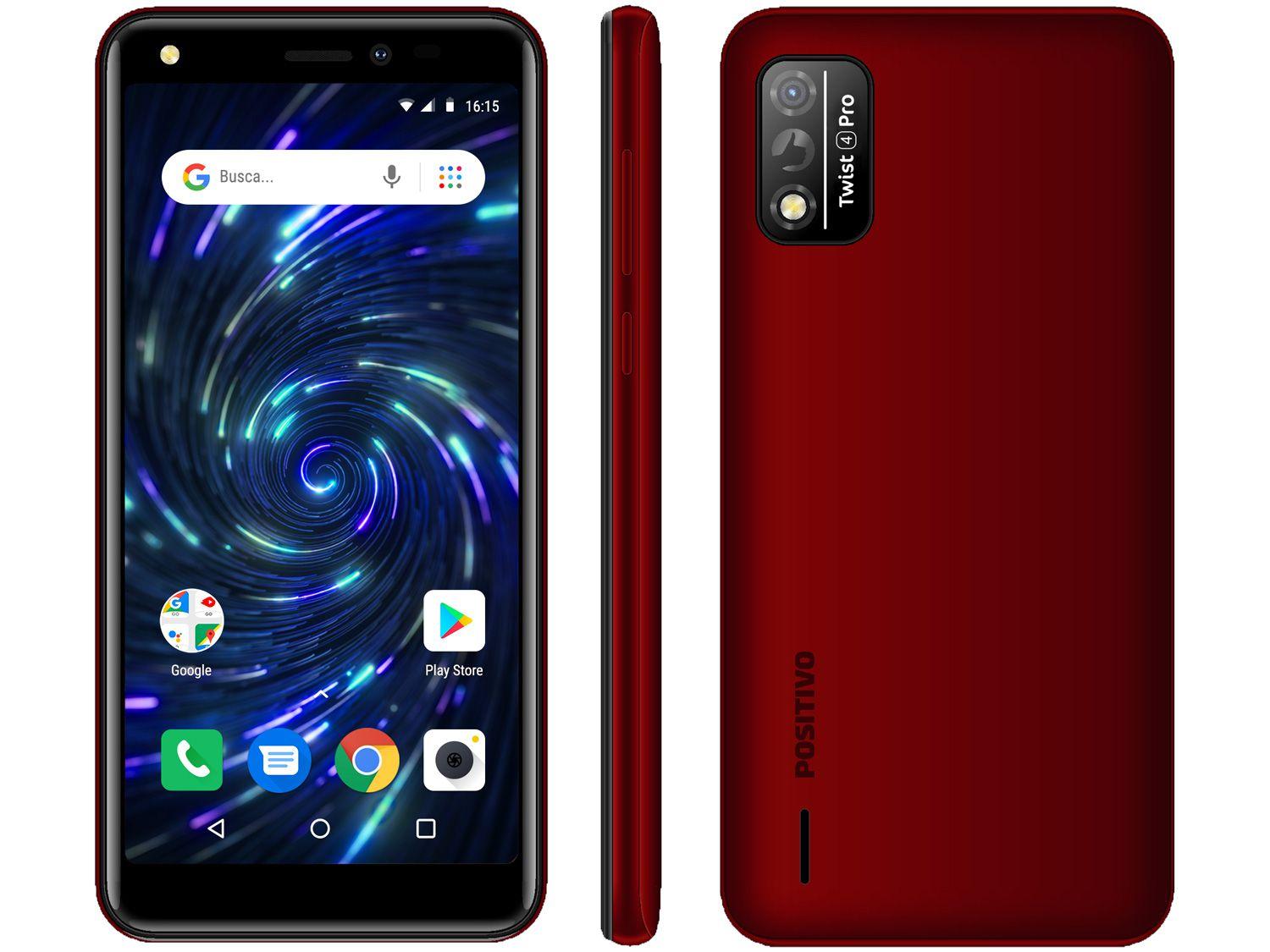Smartphone Positivo Twist 4 Pro 64GB Vemelho 4G - Octa-Core 1GB RAM Tela 5,5" Câm. 8MP + Selfie