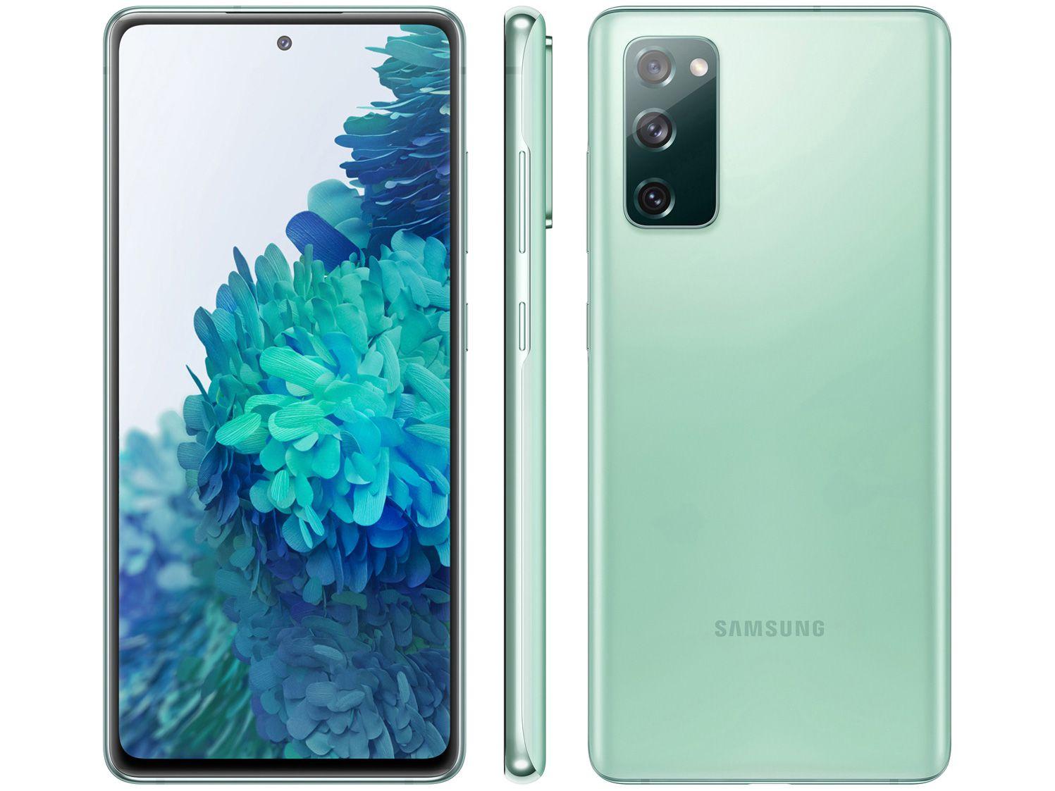 Smartphone Samsung Galaxy S20 FE 128GB Cloud Mint - 4G 6GB RAM Tela 6,5&quot; Câm. Tripla + Selfie 32M