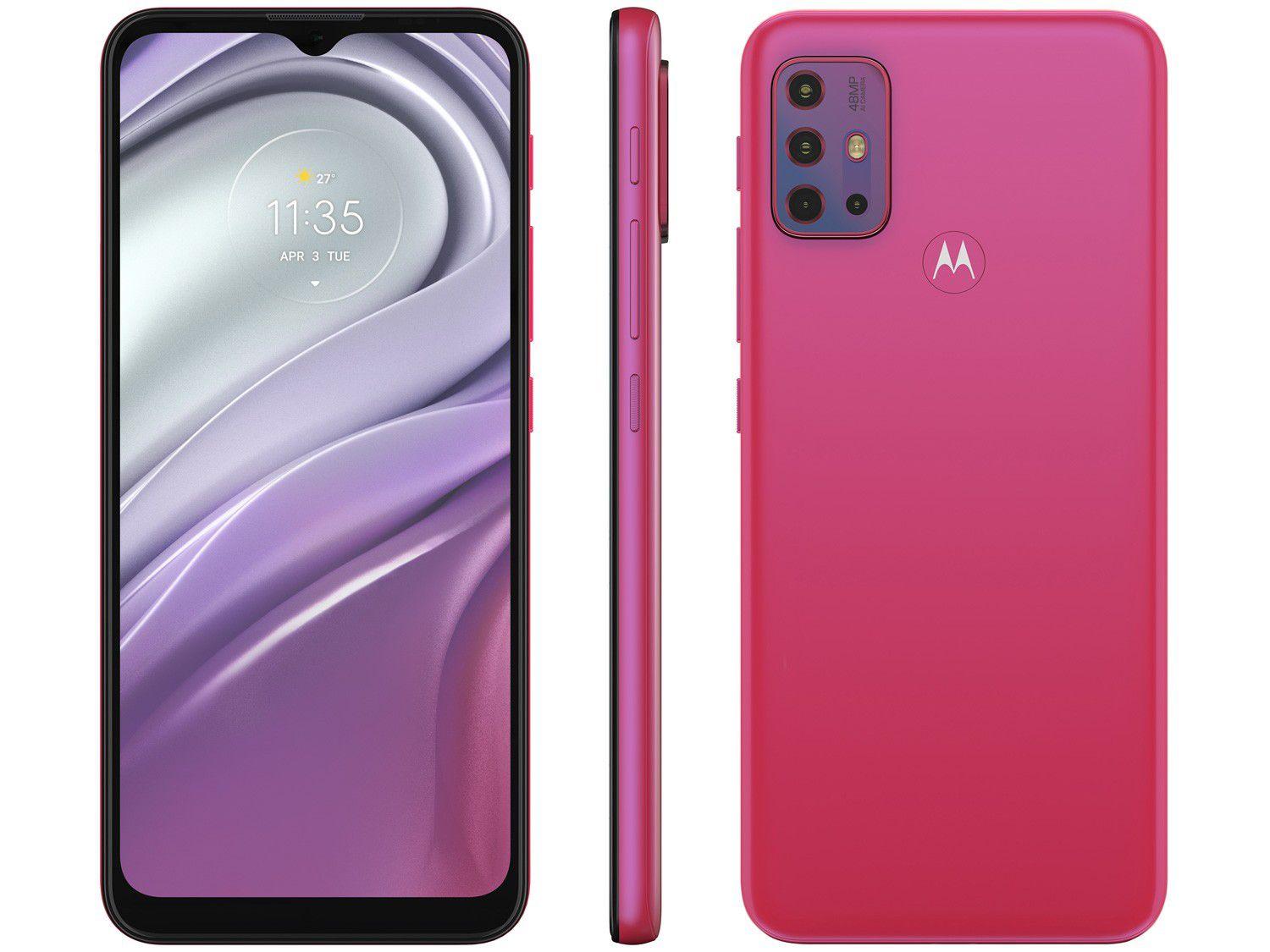 Smartphone Motorola Moto G20 64GB Pink 4G - 4GB RAM Tela 6,5" Câm. Quádrupla + Selfie 13MP