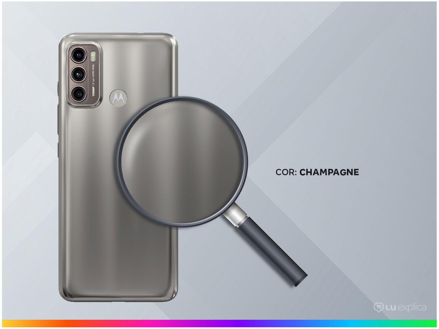 Smartphone Motorola Moto G60 128GB Champagne 4G - 6GB RAM Tela 6,8&quot; Câm. Tripla + Selfie 32MP
