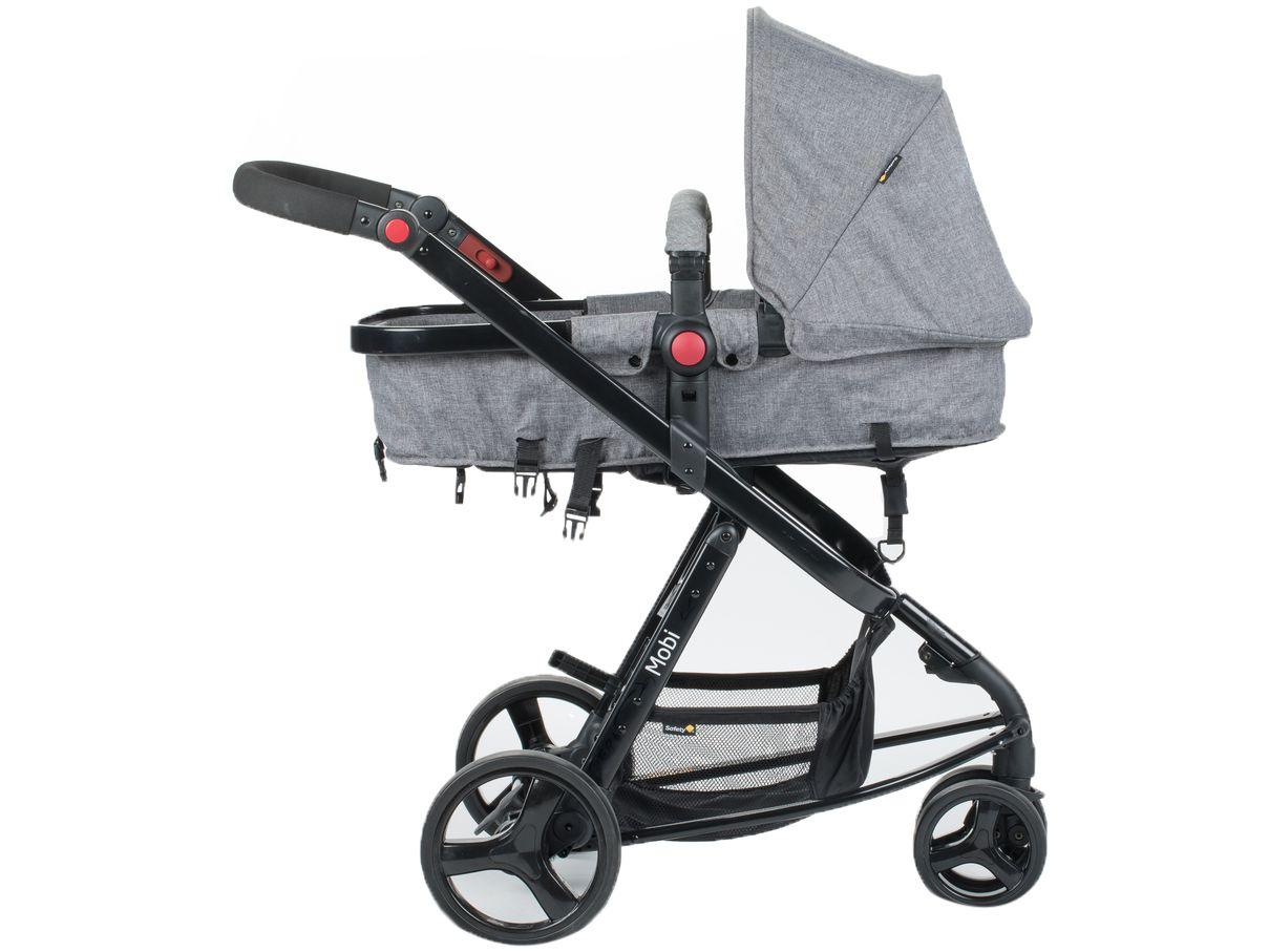 Carrinho de Bebê com Bebê Conforto e Moisés Safety 1st Travel System Mobi  Grey Denim Black