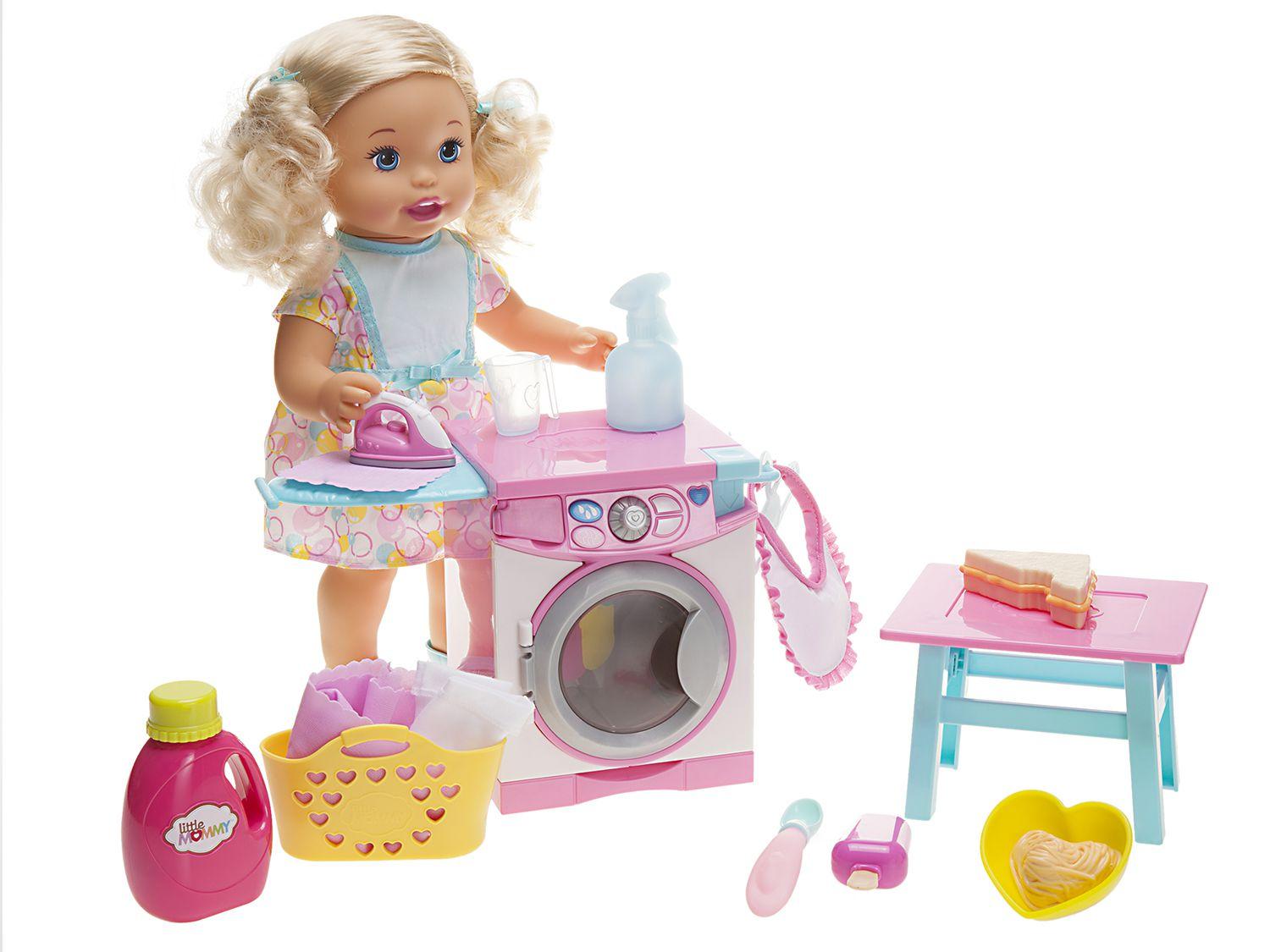 Boneca Little Mommy Hora de Comer e Lavar - FLC04 com Acessórios Mattel