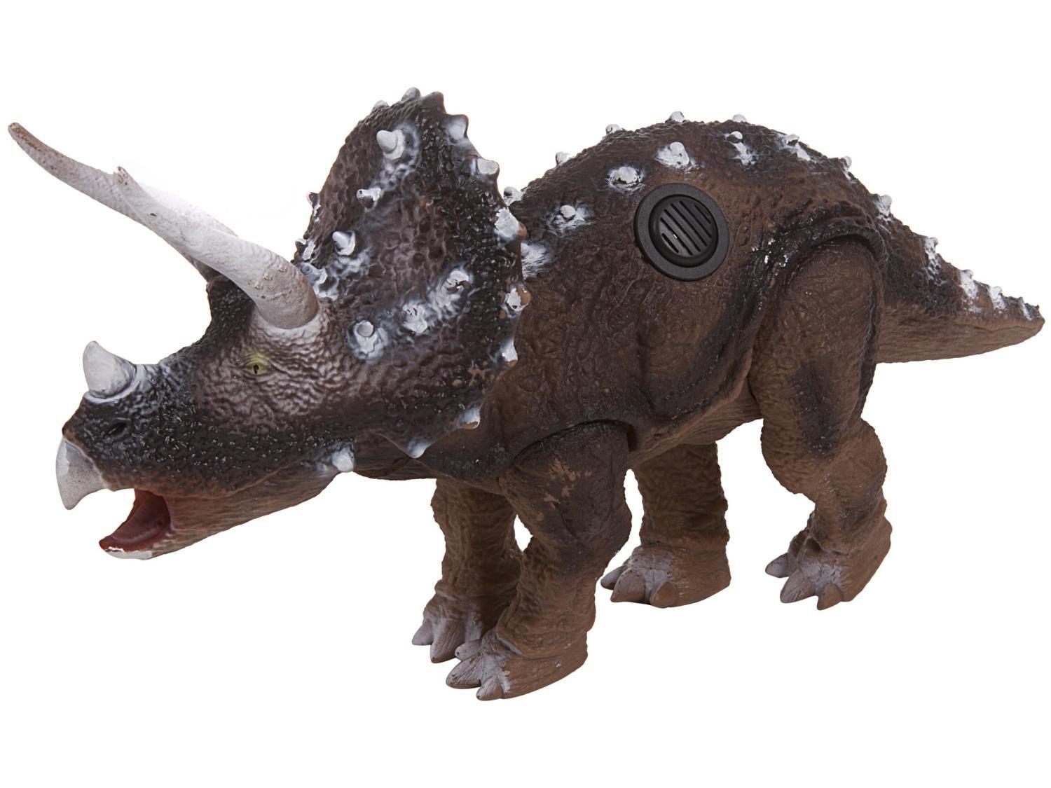 Dinossauro de Brinquedo Emite Som Triceratops - Bee Toys