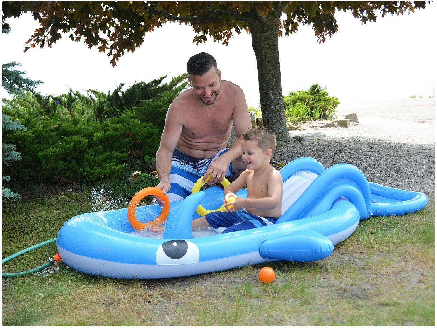 Piscina Infantil Inflável com Escorregador Jilong - 100L Baleia