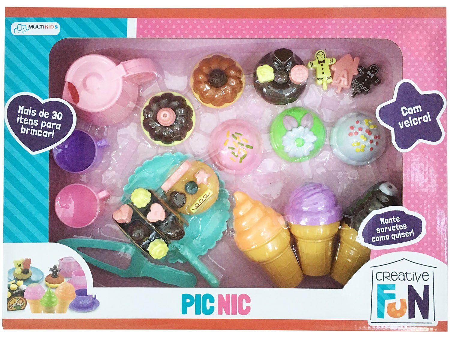 Comidinha de Brinquedo Creative Fun Pic-Nic - 24 Peças Multikids
