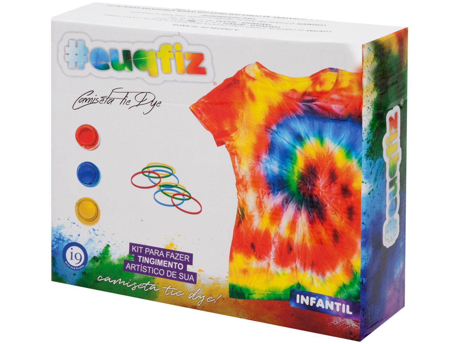 Kit Tie Dye com Camiseta Infantil #euquefiz - i9 Brinquedos