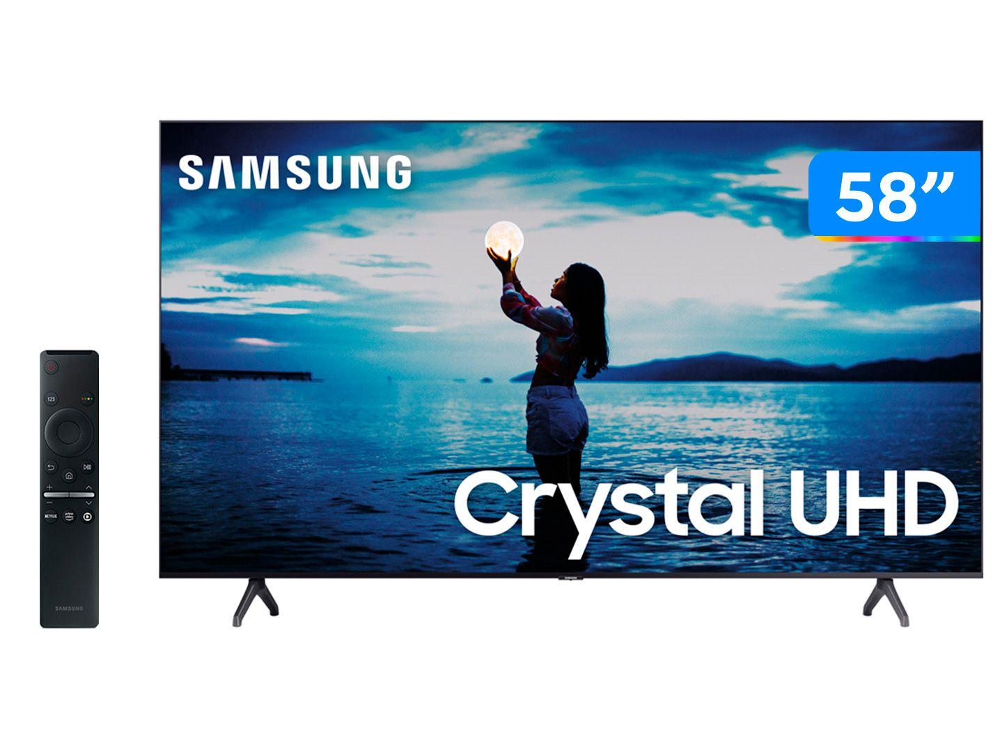 Smart TV 4K Crystal UHD 58" Samsung UN58TU7020GXZD - Wi-Fi Bluetooth HDR10+ 2 HDMI 1 USB