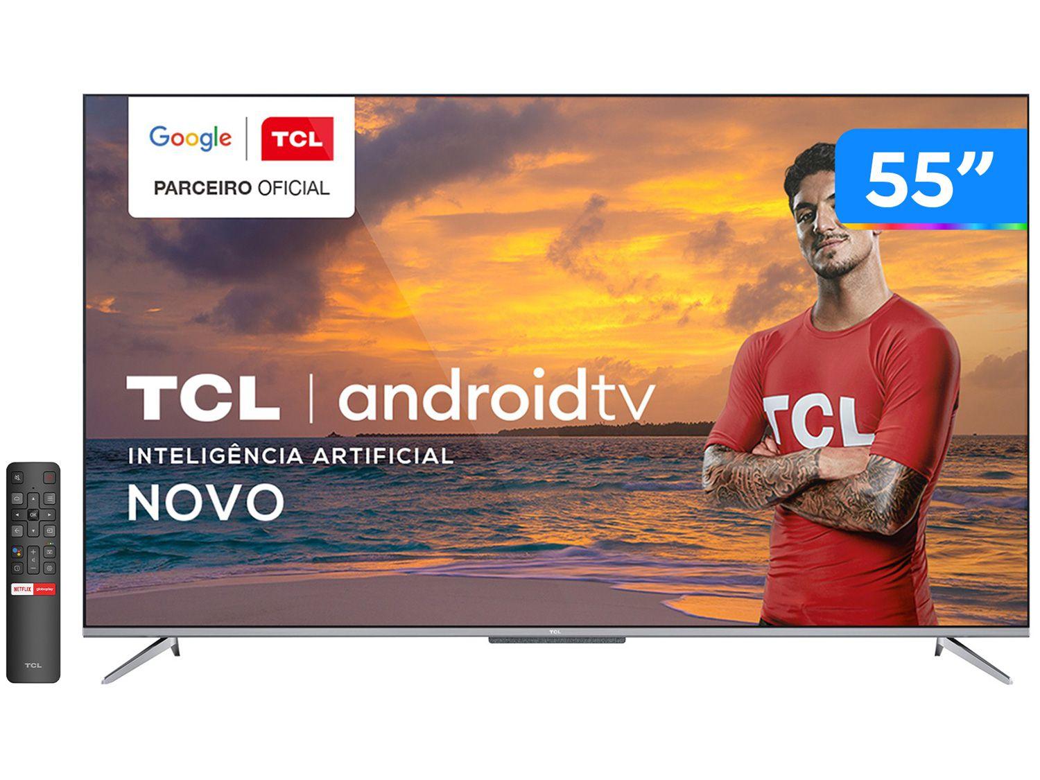 Smart TV 4K UHD LED 55" TCL 55P715 Android Wi-Fi - Bluetooth 3 HDMI 2 USB