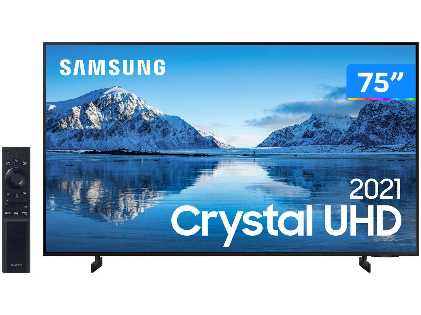Smart TV 75" Crystal 4K Samsung 75AU8000 Wi-Fi - Bluetooth HDR Alexa Built in 3 HDMI 2 USB