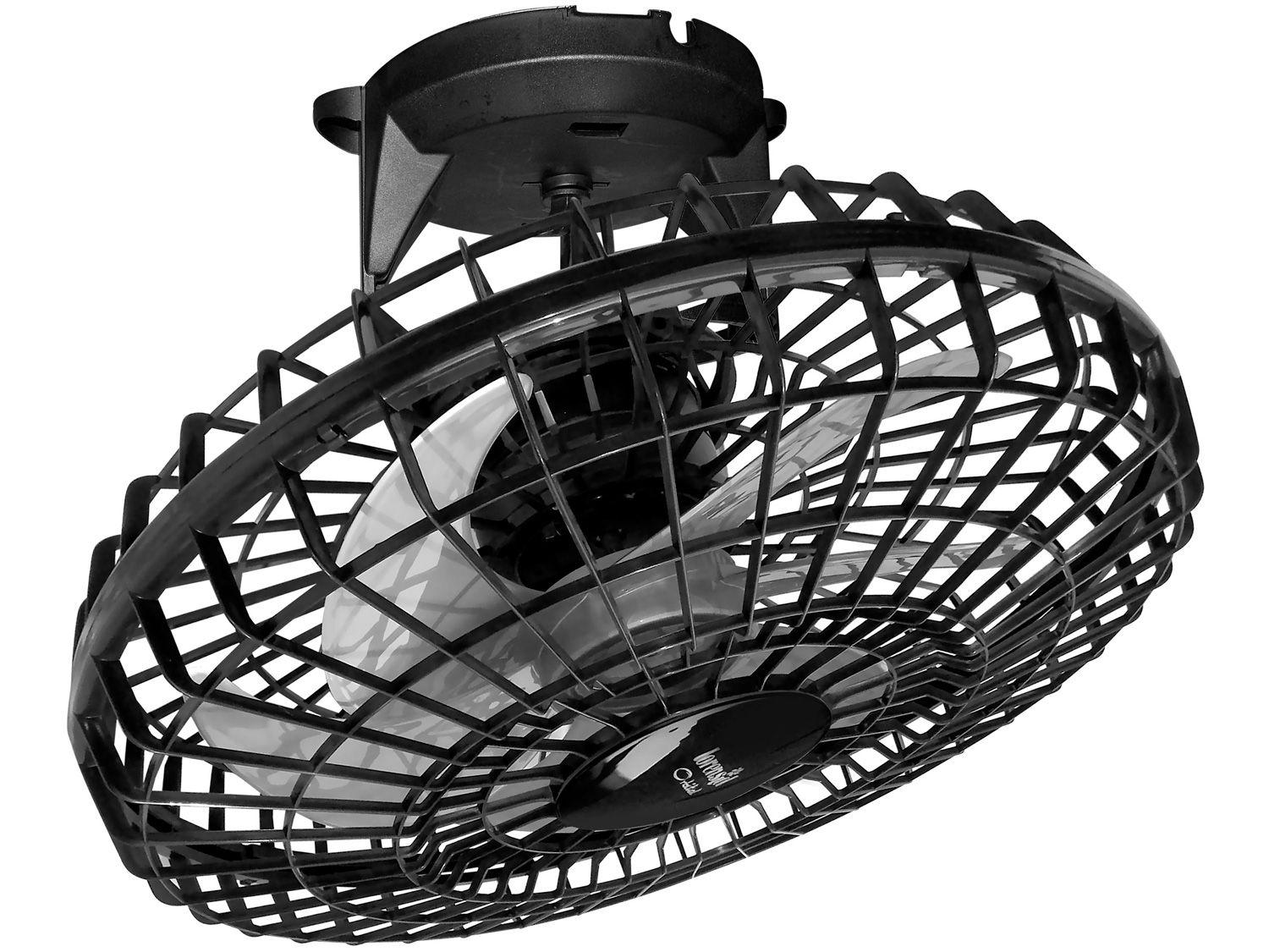 Ventilador de Teto Loren Sid Turbo Orbital Wind - Preto 6 Pás Giro 360º 50cm
