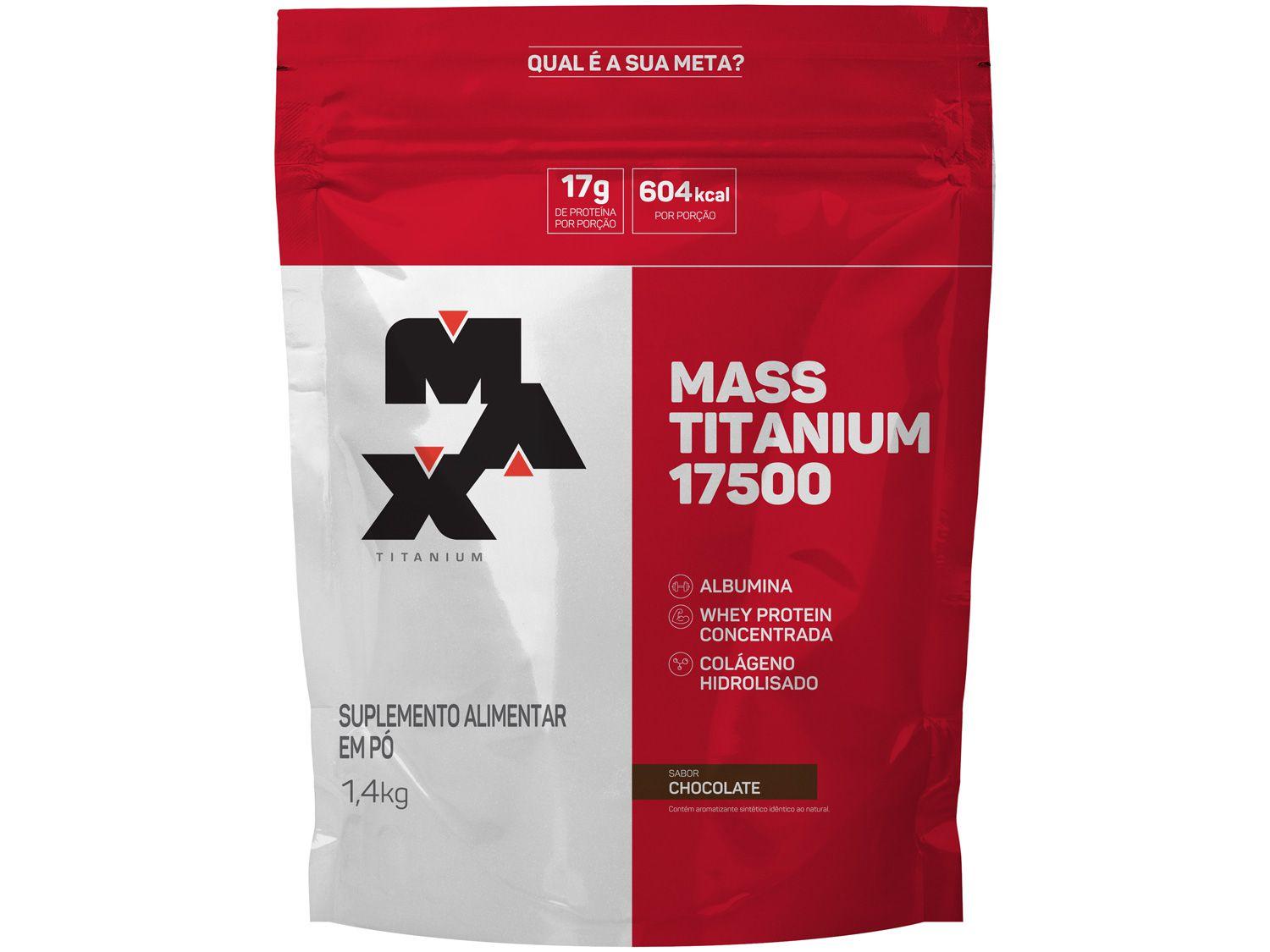 Albumina Max Titanium Mass Titanium 17500 - em Pó 1,4kg Chocolate