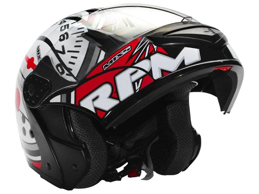 Capacete Gladiator RPM Mixs Preto e Vermelho - Tam. 62