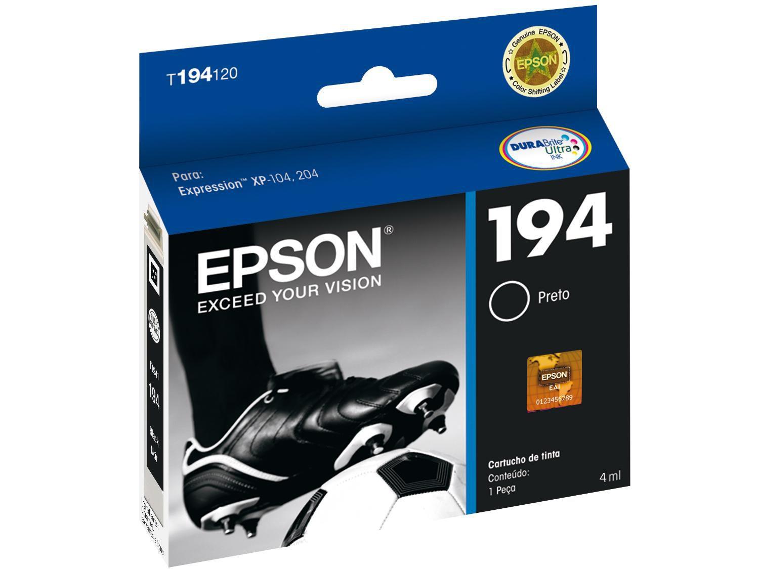 Cartucho de Tinta Epson T194120 BR Preto - Original