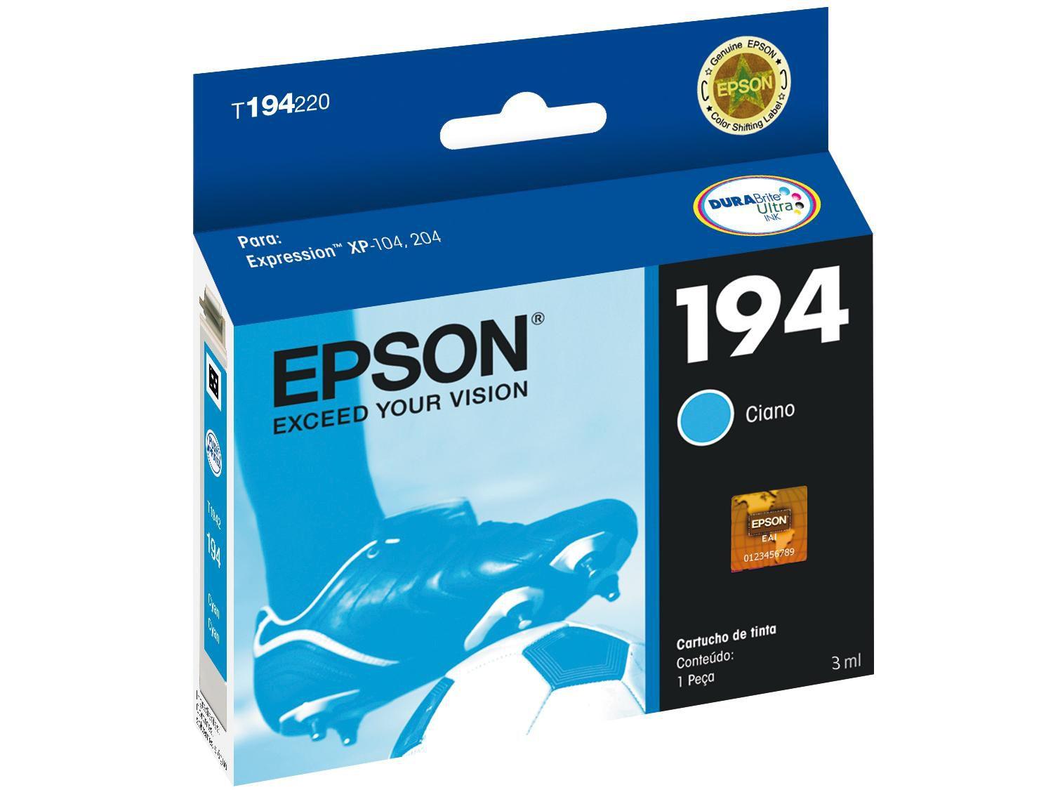 Cartucho de Tinta Epson T194220-BR Ciano - Original