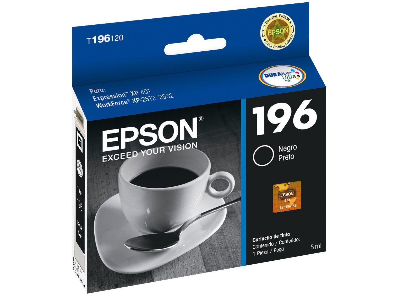 Cartucho de Tinta Epson T196120 Br Preto - Original
