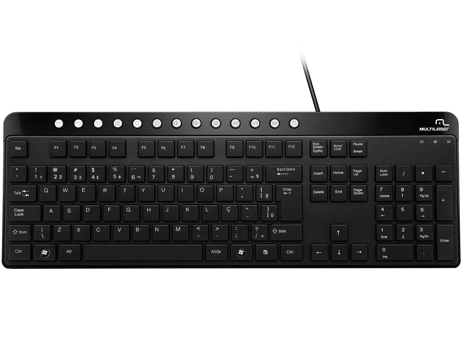 Teclado Multimídia USB Soft Touch - Multilaser