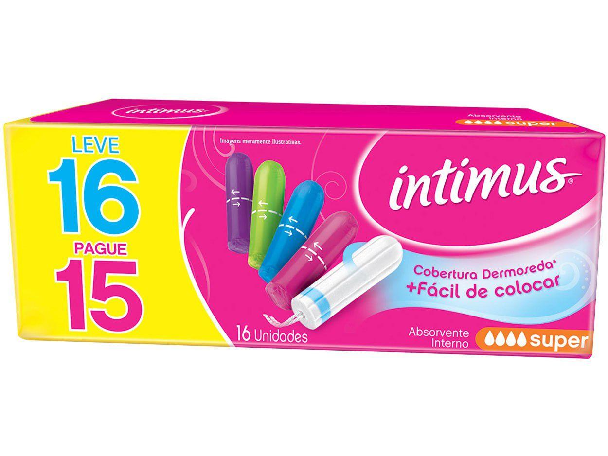 Absorvente Interno Super - Intimus 16 Unidades