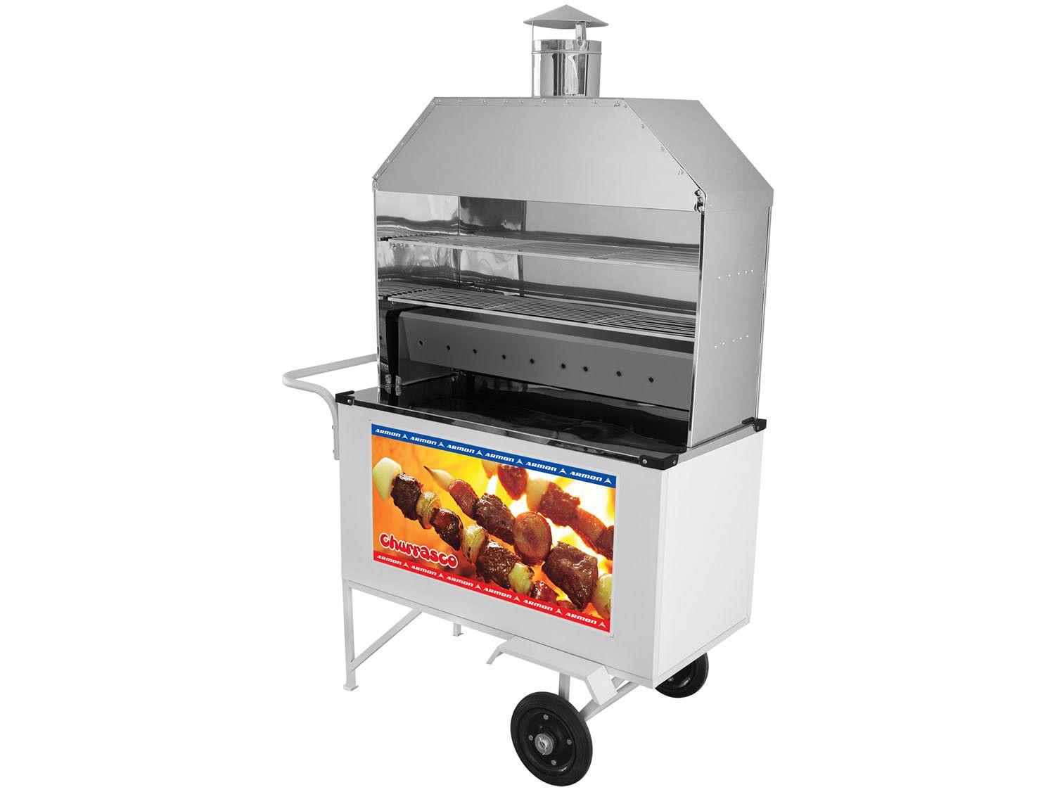 Carrinho de Churrasco Armon - Street Food Luxo com 2 Grelhas