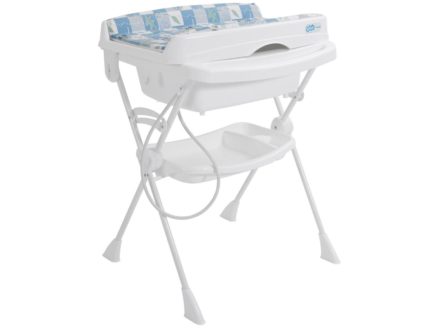 Banheira de Bebê Burigotto com Suporte e Trocador - Splash Peixinhos 20L