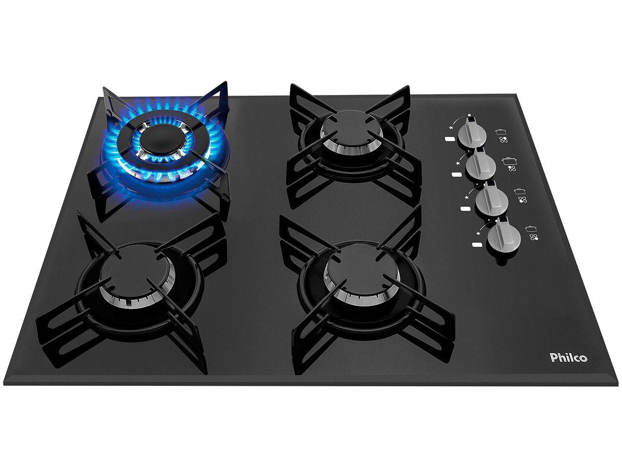 Cooktop 4 Bocas Philco Cook Chef 4 TC - à Gás GLP Tripla Chama