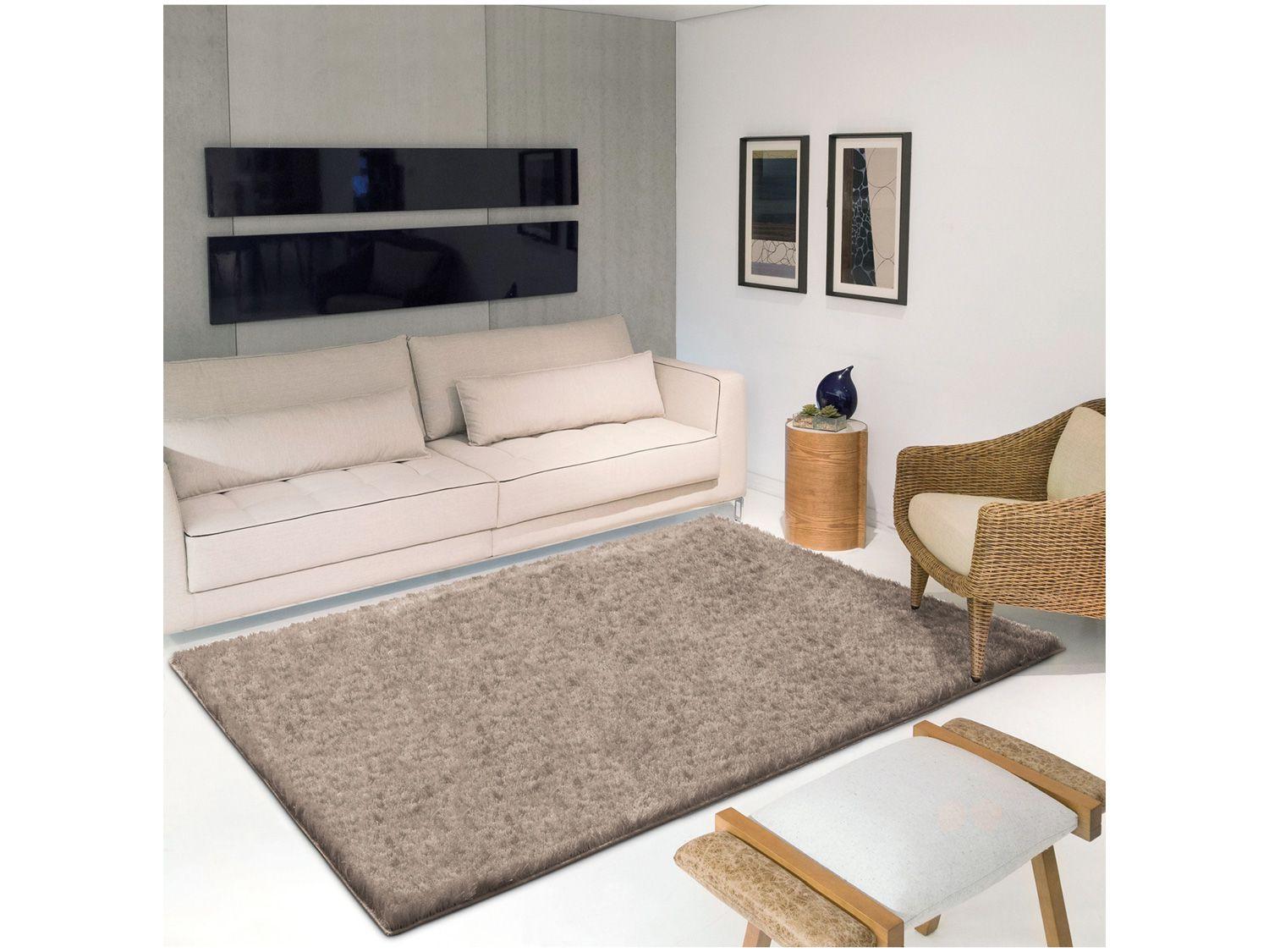 Tapete Liso Felpudo Retangular Luna - 140x200cm Jolitex