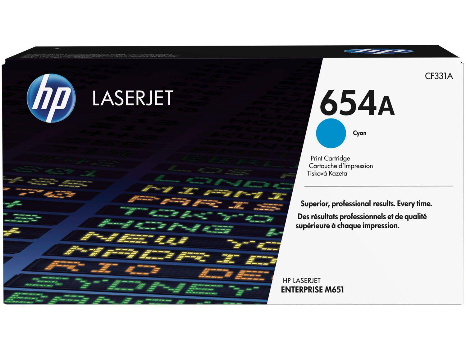 Toner HP 654A LaserJet - Ciano