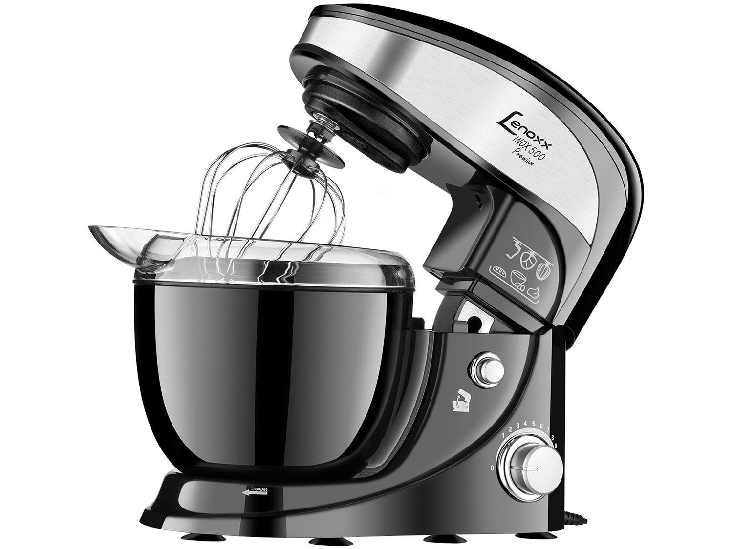 Batedeira Planetária Lenoxx Preta 300W - Inox 500 Premium 10 Velocidades