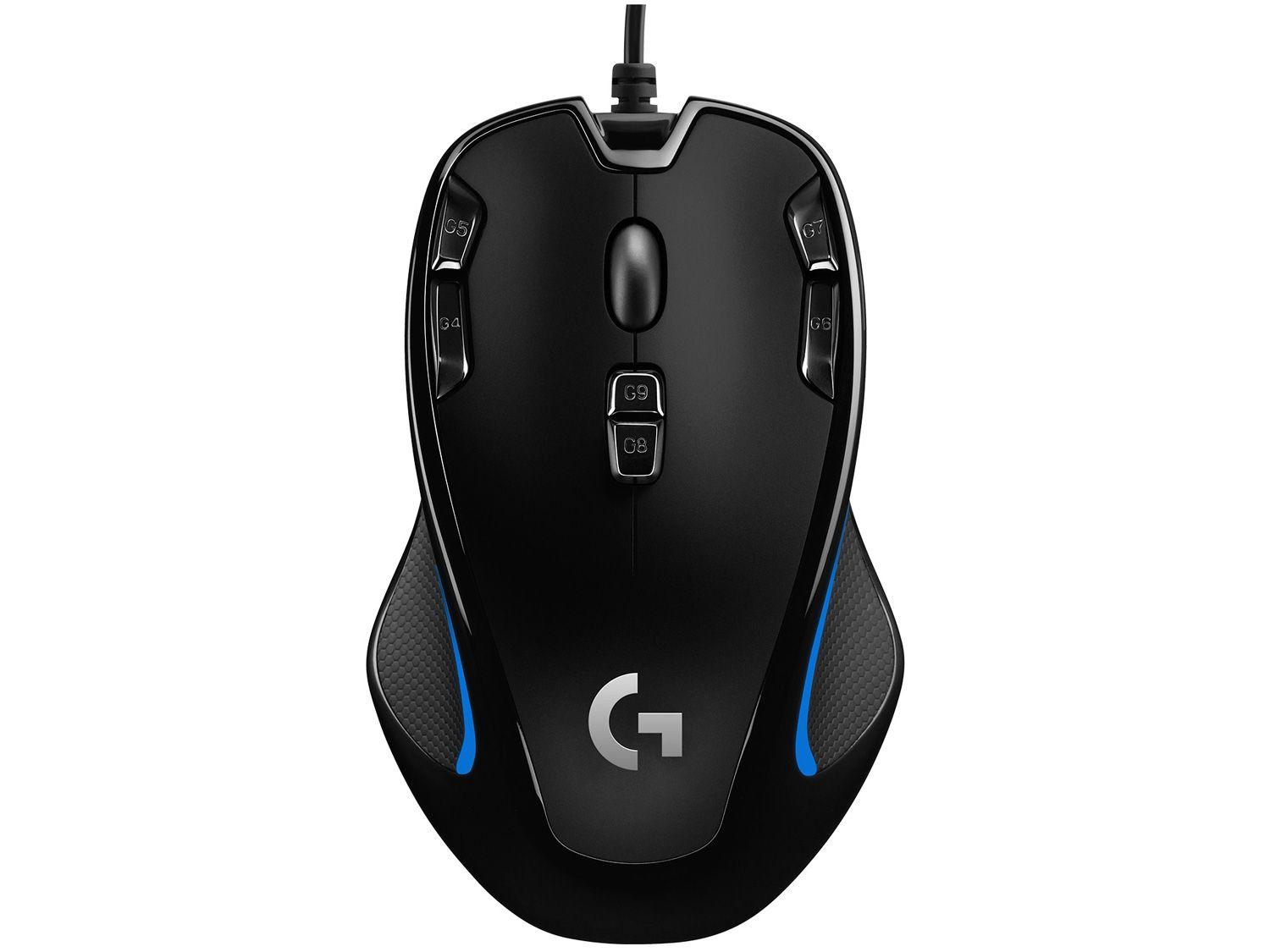 Mouse Gamer Logitech Óptico 2500DPI 9 Botões - Preto G300s