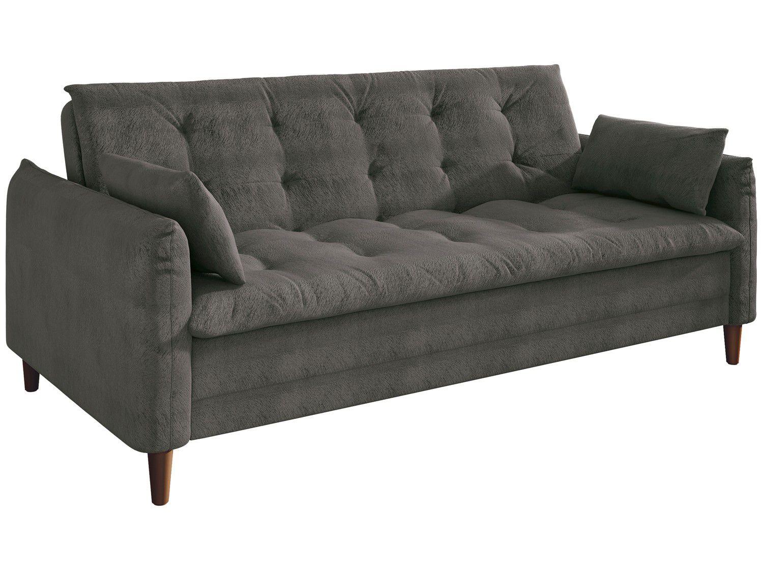 Sofá-cama Suede Reclinável Linoforte - Estela A2