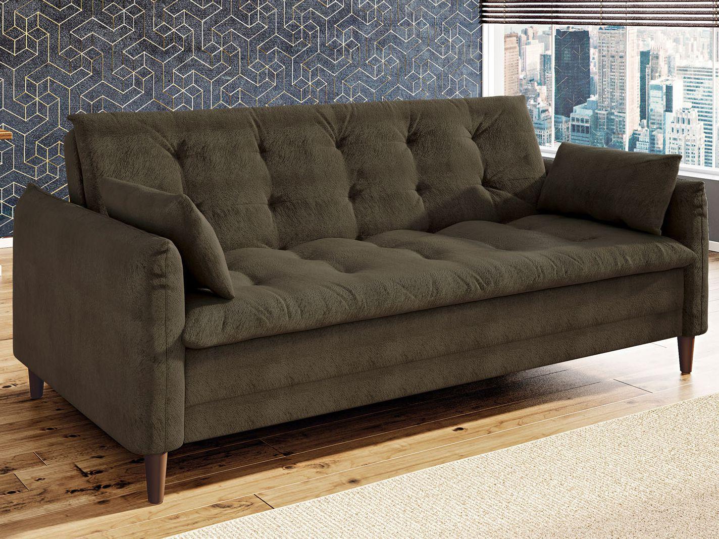 Sofá-cama Suede Reclinável Linoforte - Estela A2