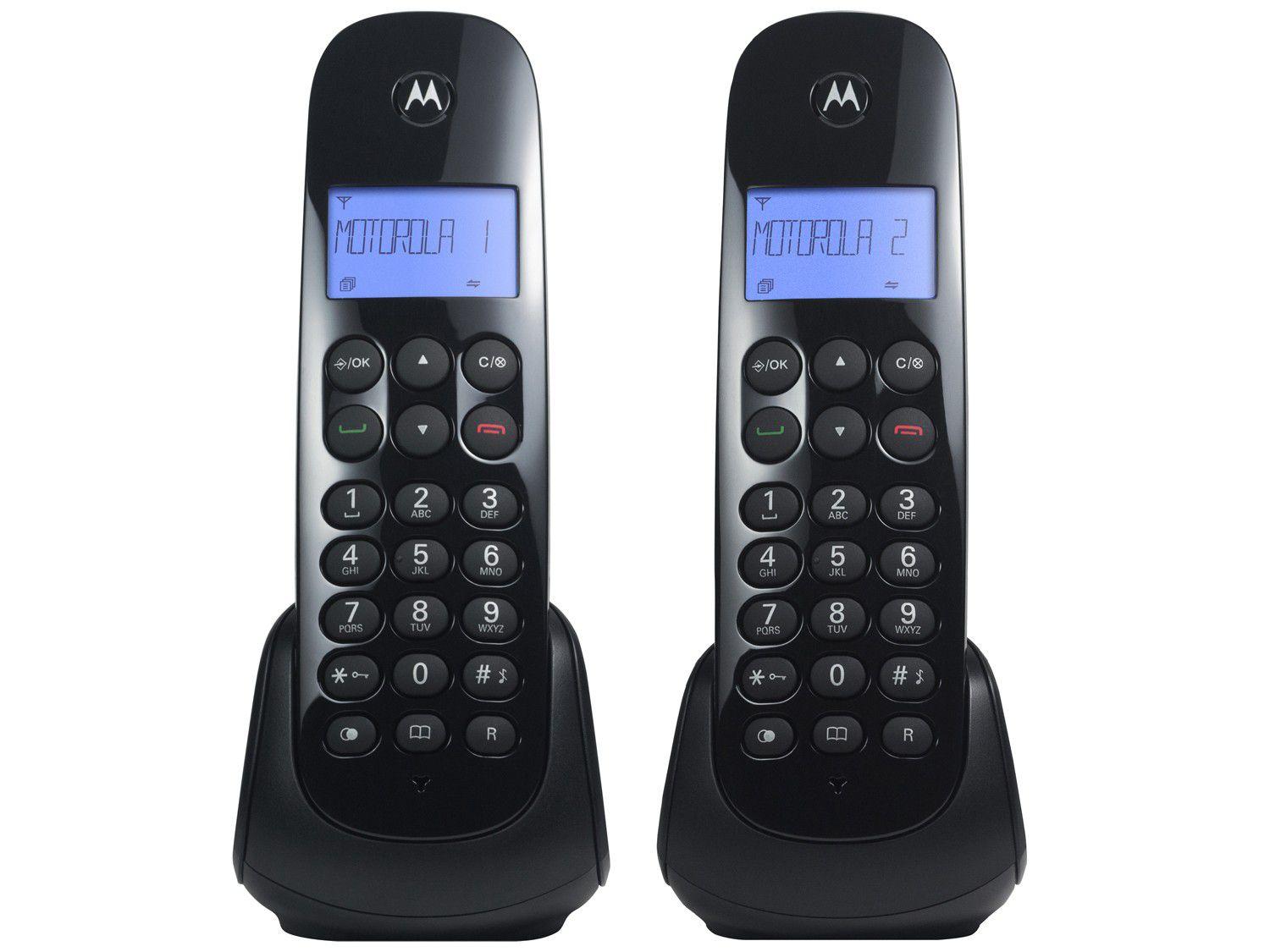 Telefone Sem Fio Motorola MOTO700-MRD2 + 1 Ramal - Identificador de Chamada Preto