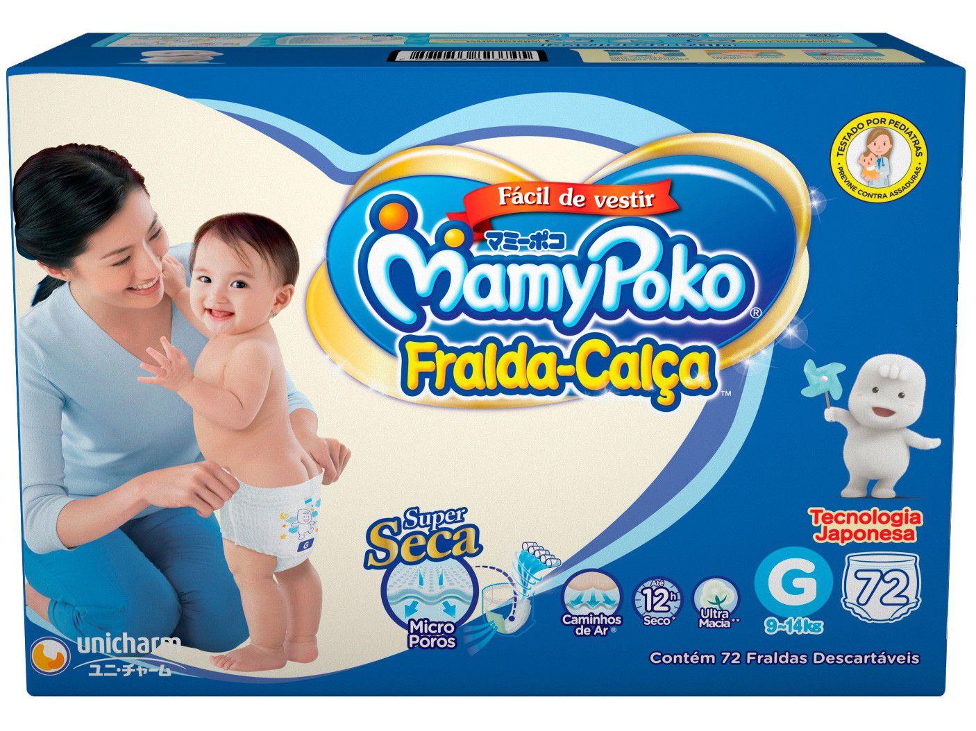 Fralda MamyPoko Calça Tam. G - 9 a 14kg 72 Unidades