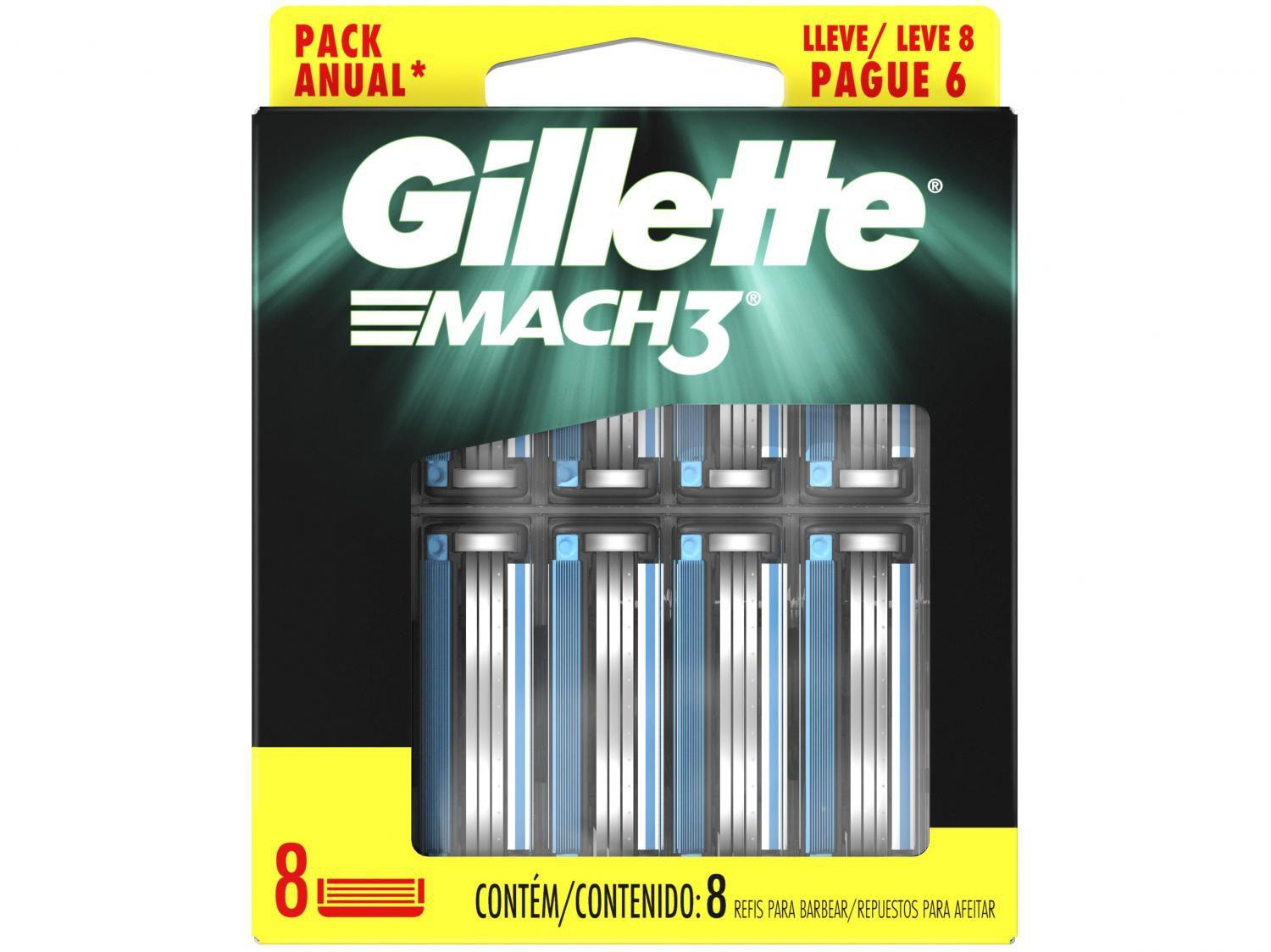 Carga para Aparelho de Barbear Gillette Mach3 - 8 Unidades