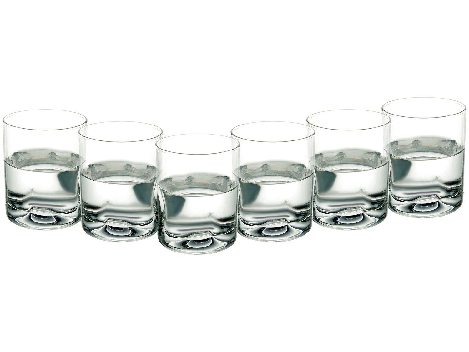 Jogo de Copos de Vidro para Whisky 6 Peças - 355ml Crisa Pedrada