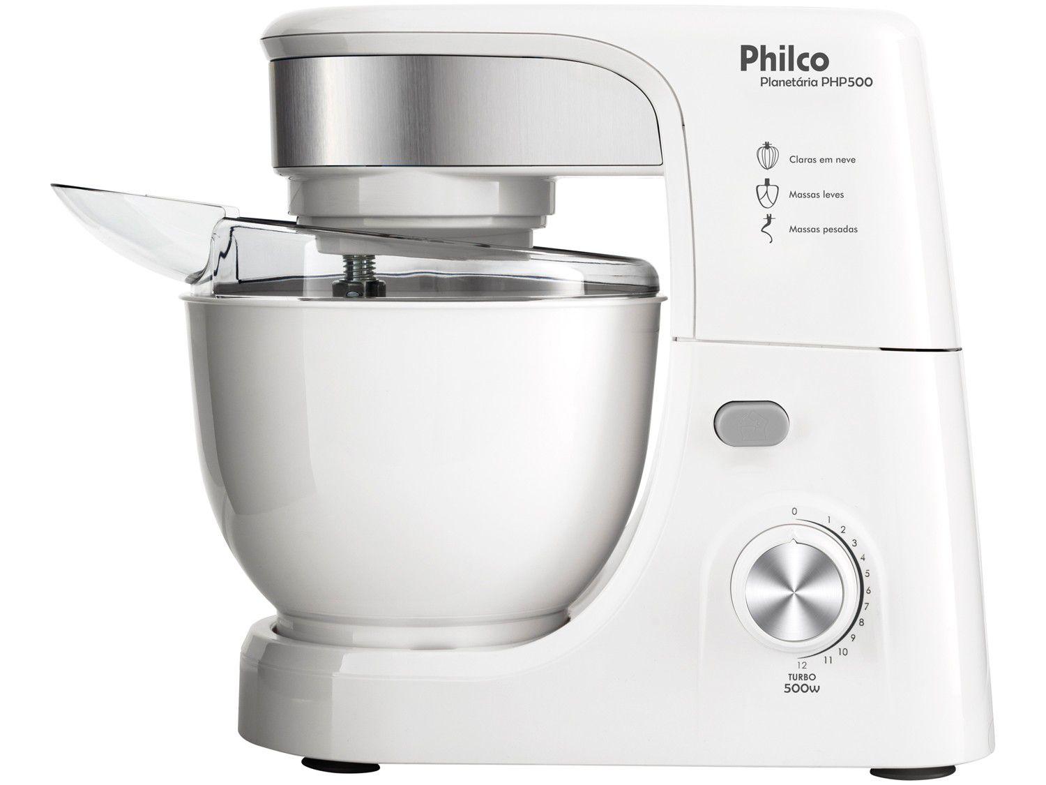 Batedeira Planetária Philco Branca PHP500 Turbo - 500W 12 Velocidades