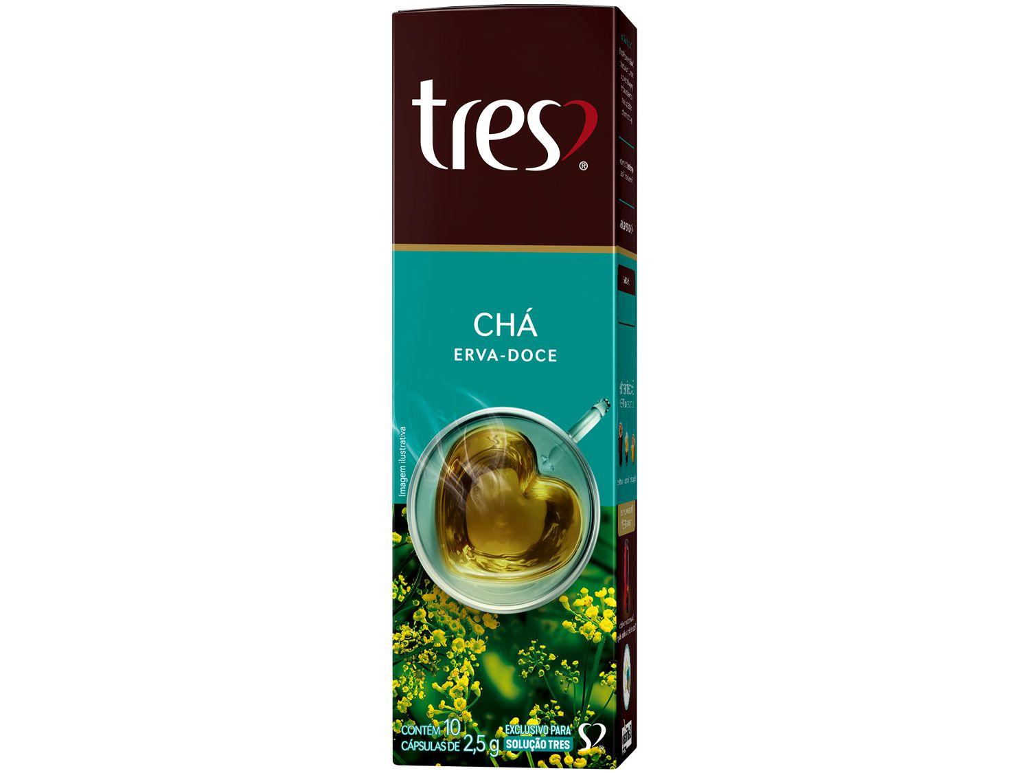 Cápsula Chá de Erva Doce TRES 3 Corações - 10 Cápsulas