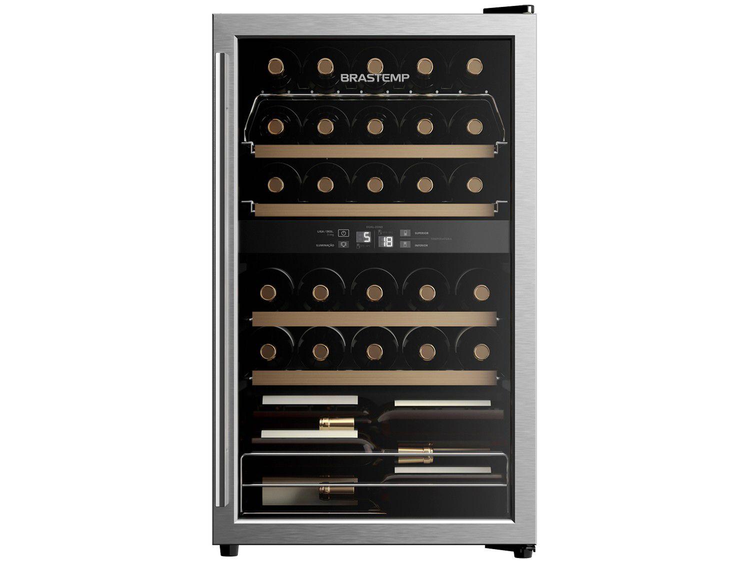 Adega Brastemp 33 Garrafas Dual Zone Preto com LED - BZB33 BE