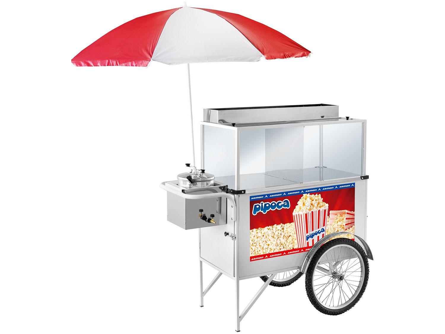 Carrinho de Pipoca Armon Street Food POP-026 - com Guarda-Sol