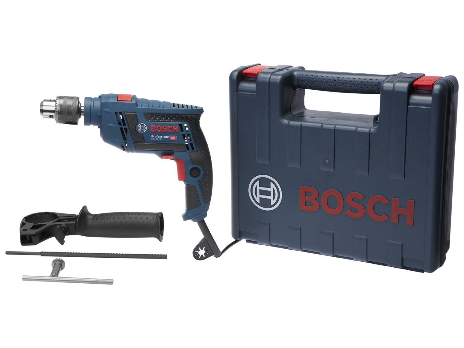 Furadeira de Impacto Bosch 650W Velocidade - 1/2" com Maleta GSB 13 RE Professional