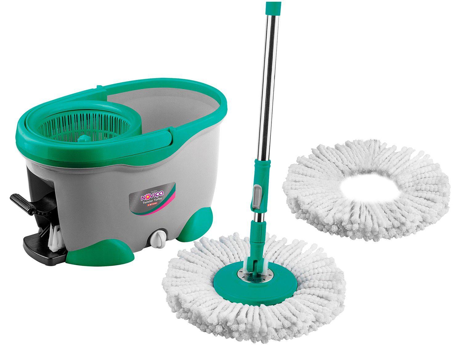 Mop Giratório com Balde Microfibra Bettanin Noviça - Twister Turbo