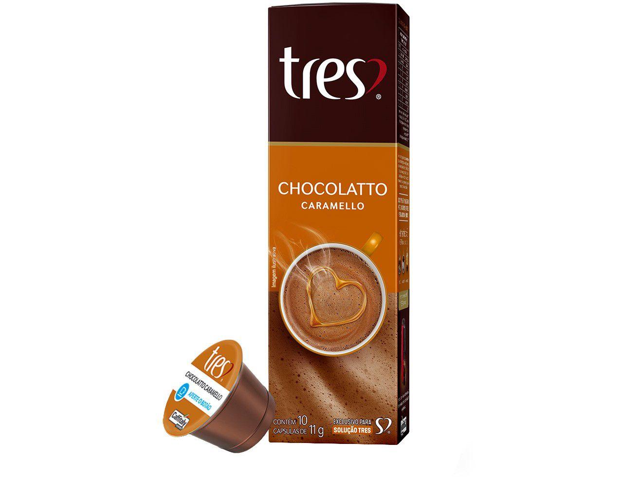 Cápsula Chocolatto Caramello TRES 3 Corações - 10 Cápsulas
