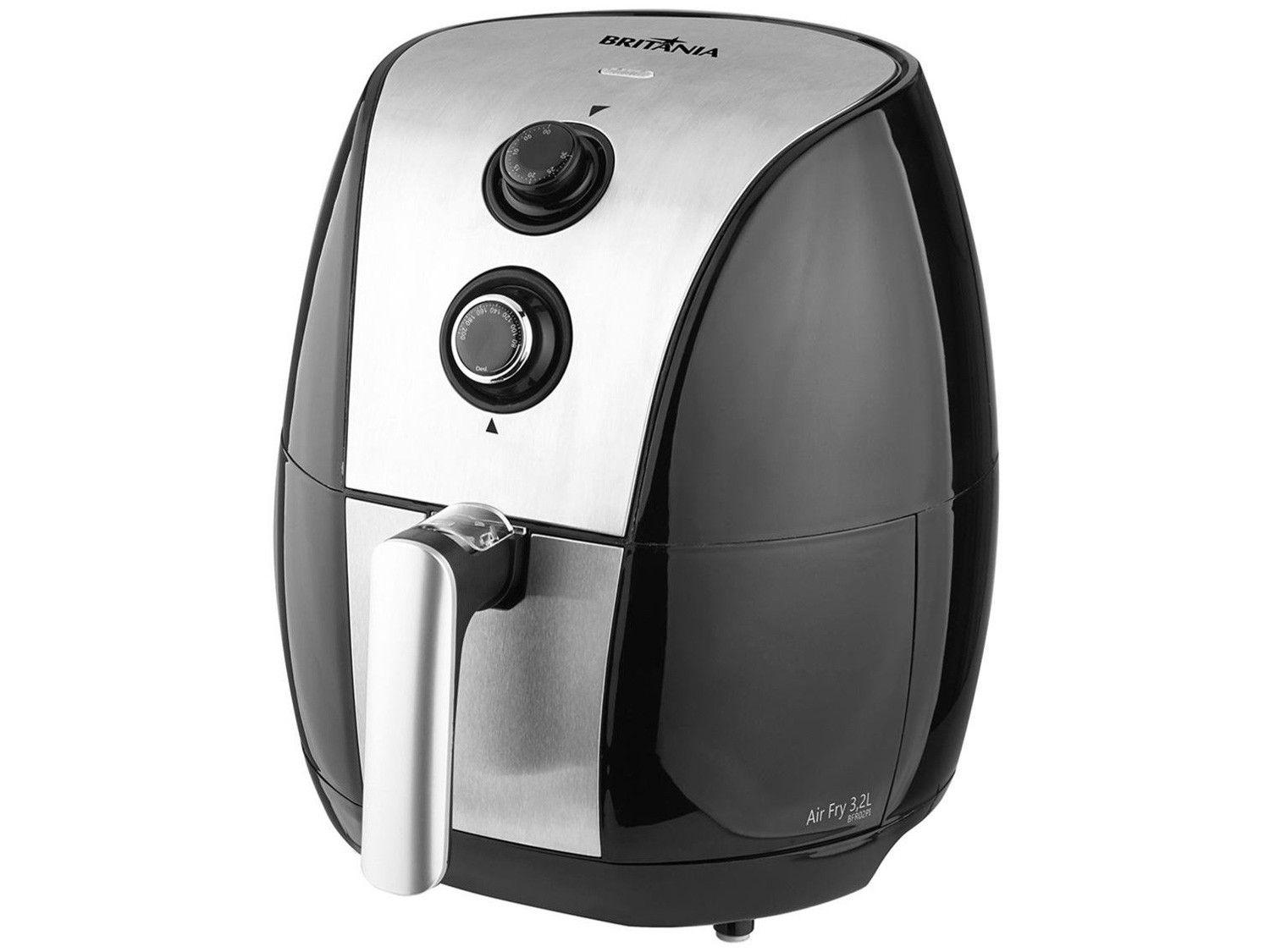 Fritadeira Elétrica Sem Óleo/Air Fryer Britânia - Air Fry BFR02PI Preta e Cinza 3,2L com Timer