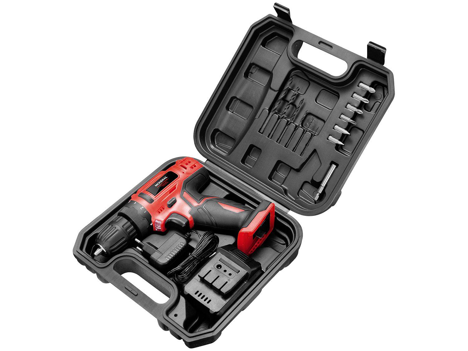 Furadeira e Parafusadeira Mondial - Velocidade Variável 3/8" com Maleta FPF-06M