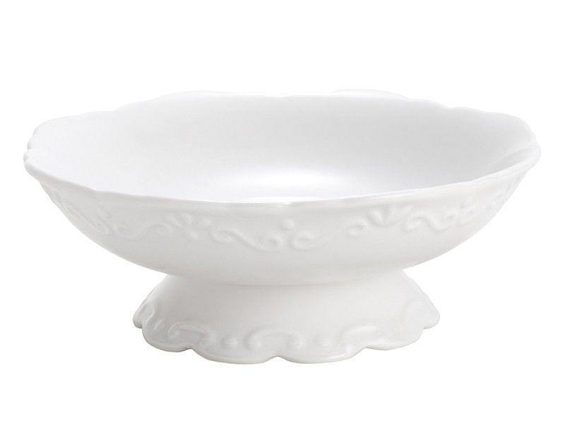 Baleiro de Porcelana Médio Branco Wolff - Alto Relevo