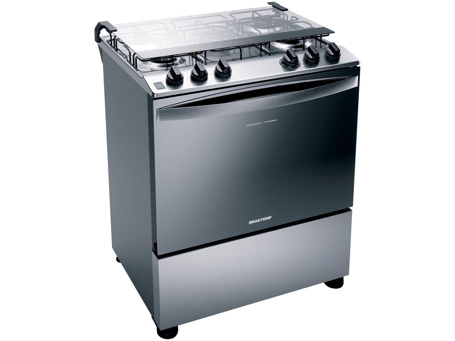 Fogão 5 Bocas Brastemp Inox Acendimento Automático - BFS5 ECR