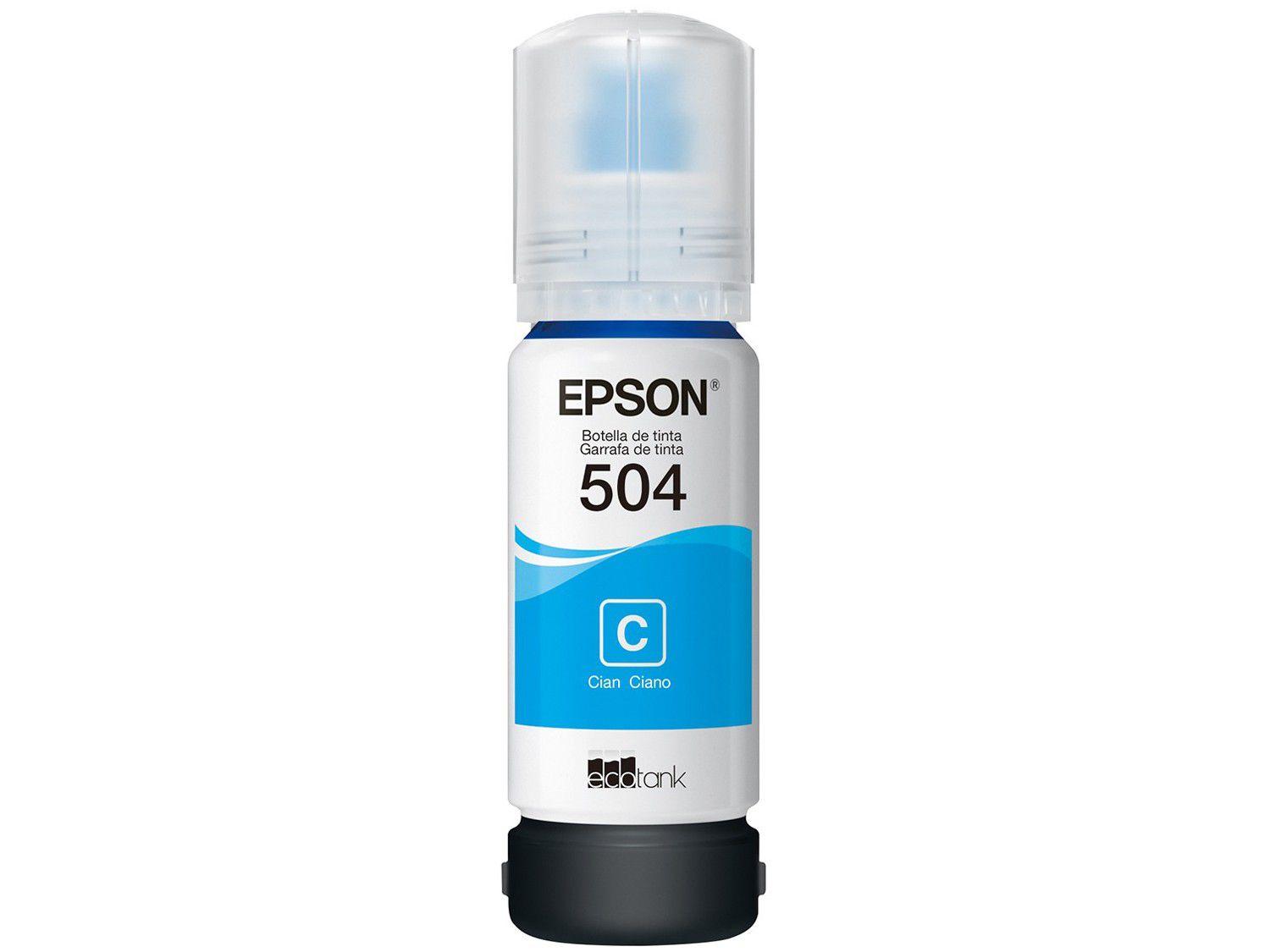 Garrafa de Tinta Epson T504 Ciano - Original