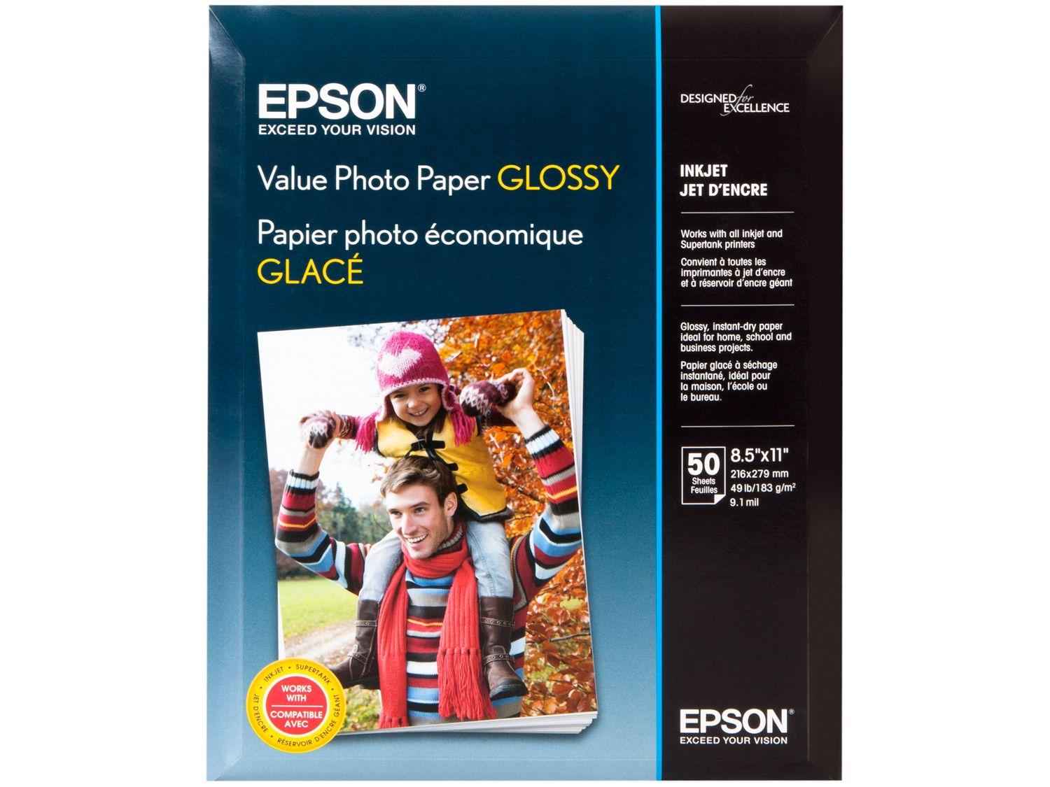 Papel Fotográfico Epson Value Photo Paper Glossy - 50 Folhas