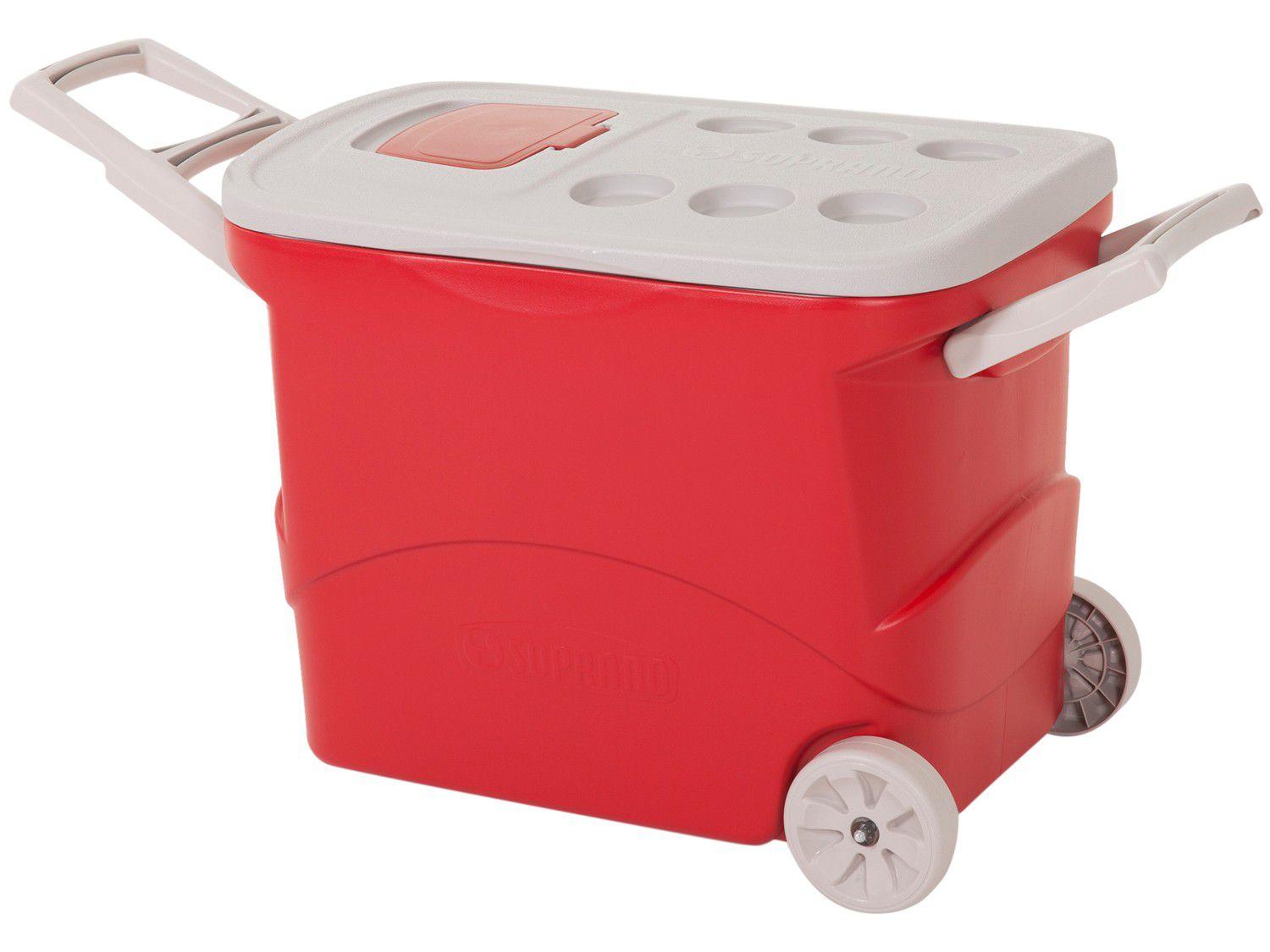 Caixa Térmica Soprano 50L com Rodas Tropical - Vermelha